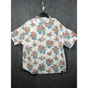 Izod Saltwater Men's Hawaiian Short Sleeve Parrot Print Shirt 4XL  (159)